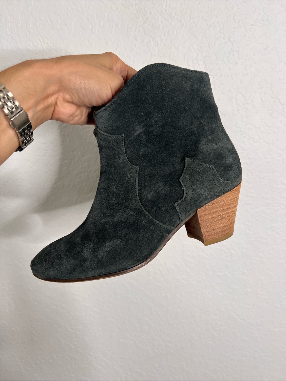 ISABEL MARANT Dicker Suede Cowboy Ankle Boots Women Size 5 Western Bootie - Picture 2 of 14